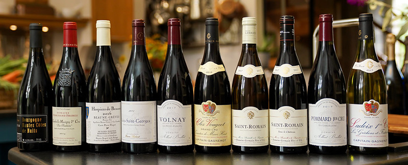 A selection of Burgundy wines